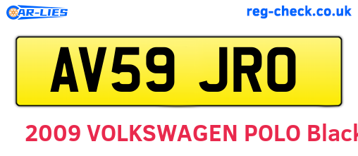 AV59JRO are the vehicle registration plates.