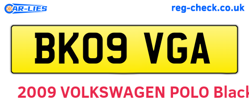 BK09VGA are the vehicle registration plates.