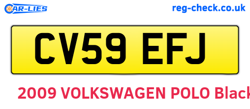 CV59EFJ are the vehicle registration plates.