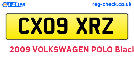 CX09XRZ are the vehicle registration plates.
