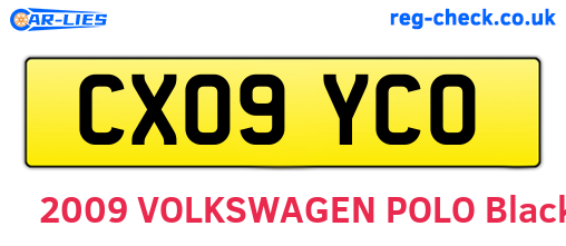 CX09YCO are the vehicle registration plates.