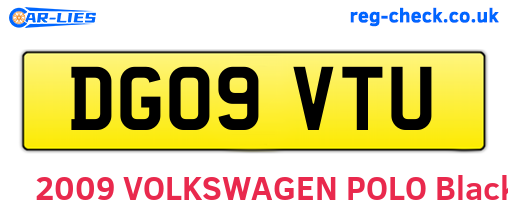 DG09VTU are the vehicle registration plates.