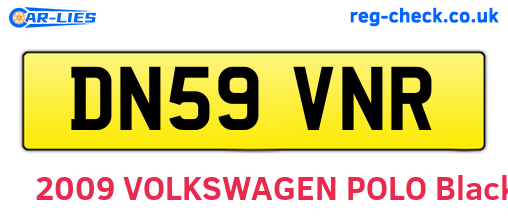 DN59VNR are the vehicle registration plates.