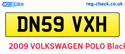 DN59VXH are the vehicle registration plates.