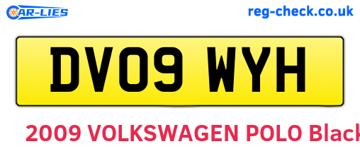 DV09WYH are the vehicle registration plates.