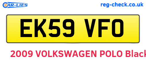 EK59VFO are the vehicle registration plates.