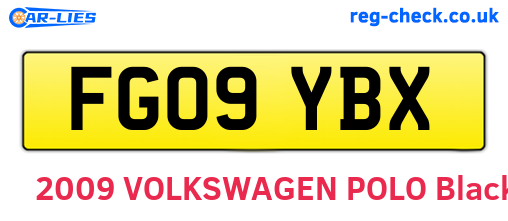 FG09YBX are the vehicle registration plates.