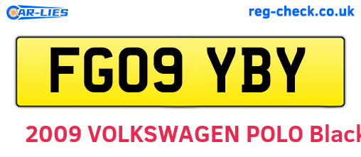 FG09YBY are the vehicle registration plates.