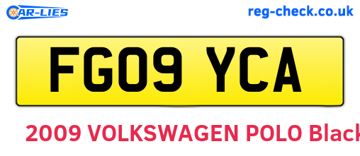 FG09YCA are the vehicle registration plates.