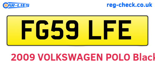 FG59LFE are the vehicle registration plates.