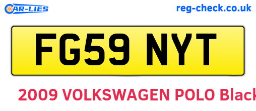 FG59NYT are the vehicle registration plates.