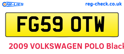 FG59OTW are the vehicle registration plates.
