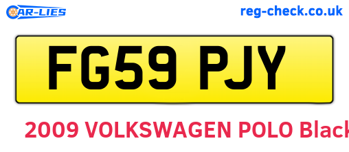 FG59PJY are the vehicle registration plates.