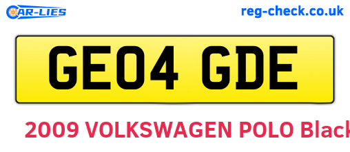 GE04GDE are the vehicle registration plates.