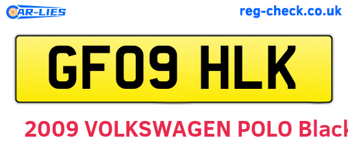 GF09HLK are the vehicle registration plates.