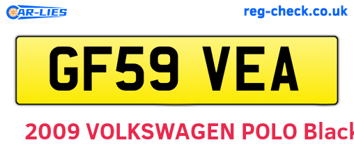 GF59VEA are the vehicle registration plates.