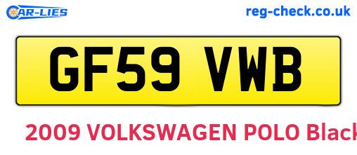 GF59VWB are the vehicle registration plates.