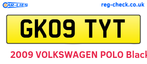 GK09TYT are the vehicle registration plates.