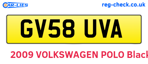 GV58UVA are the vehicle registration plates.