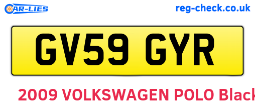 GV59GYR are the vehicle registration plates.