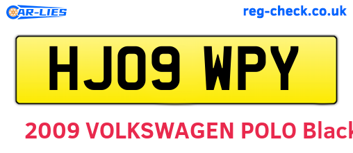HJ09WPY are the vehicle registration plates.