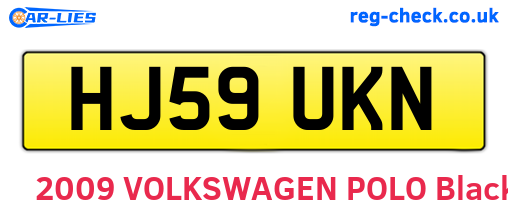 HJ59UKN are the vehicle registration plates.