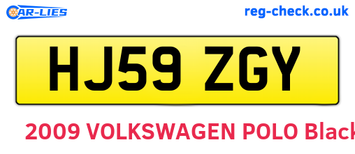 HJ59ZGY are the vehicle registration plates.
