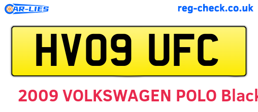 HV09UFC are the vehicle registration plates.