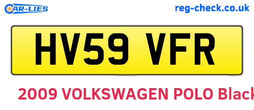 HV59VFR are the vehicle registration plates.