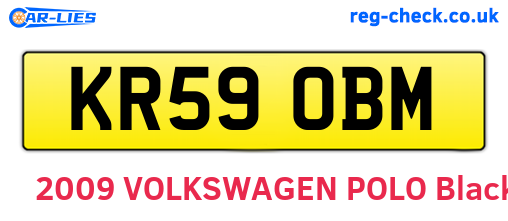 KR59OBM are the vehicle registration plates.