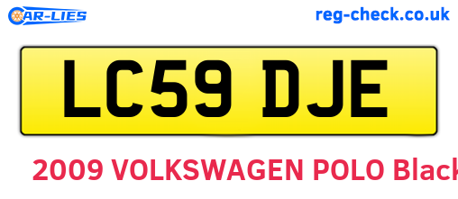 LC59DJE are the vehicle registration plates.