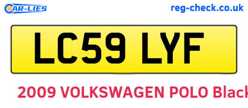 LC59LYF are the vehicle registration plates.