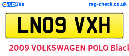 LN09VXH are the vehicle registration plates.