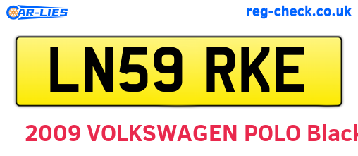 LN59RKE are the vehicle registration plates.