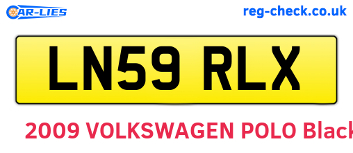 LN59RLX are the vehicle registration plates.