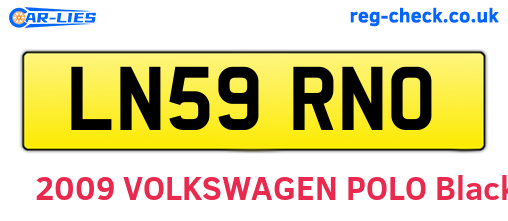 LN59RNO are the vehicle registration plates.