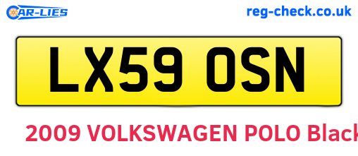 LX59OSN are the vehicle registration plates.
