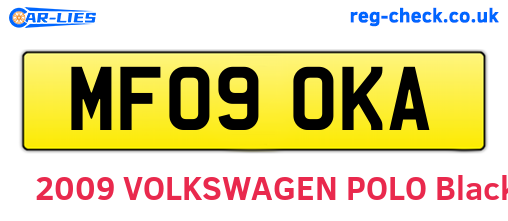 MF09OKA are the vehicle registration plates.