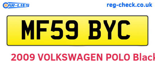MF59BYC are the vehicle registration plates.