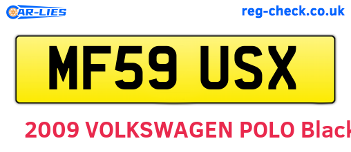 MF59USX are the vehicle registration plates.