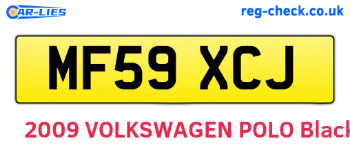 MF59XCJ are the vehicle registration plates.