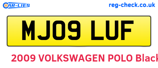 MJ09LUF are the vehicle registration plates.