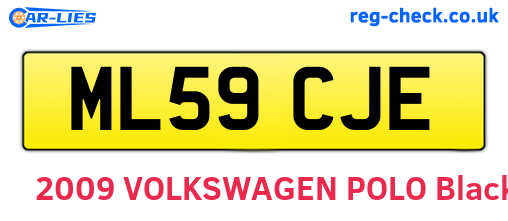 ML59CJE are the vehicle registration plates.