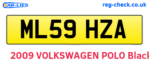 ML59HZA are the vehicle registration plates.