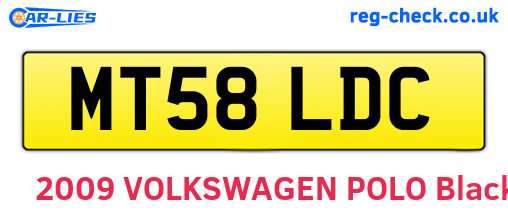 MT58LDC are the vehicle registration plates.