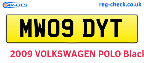MW09DYT are the vehicle registration plates.