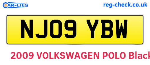 NJ09YBW are the vehicle registration plates.