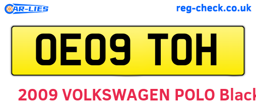 OE09TOH are the vehicle registration plates.