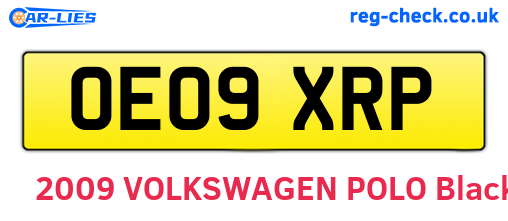 OE09XRP are the vehicle registration plates.