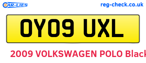 OY09UXL are the vehicle registration plates.